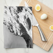 マッターホルンの白黒アルプス キッチンタオル (四つ折り)