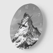 マッターホルンの白黒小さい数 ラージ壁時計 (傾斜)