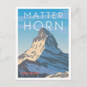 マッターホルンスイスヴィンテージトラベルイラストレーション ポストカード (正面)