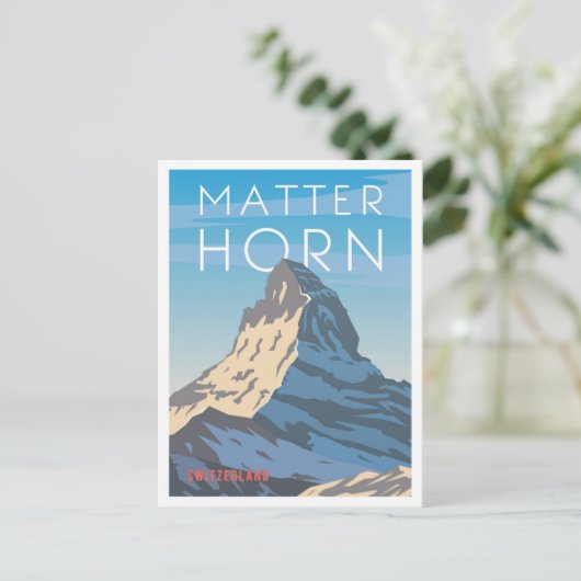マッターホルンスイスヴィンテージトラベルイラストレーション ポストカード (スタンド正面)
