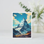 マッターホルンスイスヴィンテージ旅行イラストレーション ポストカード (スタンド正面)