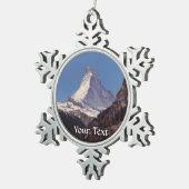 マッターホルン山のぶら下がったなオーナメントの雪 スノーフレークピューターオーナメント (右)