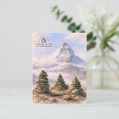 マッターホルン山、スイスアルプス | 水彩画 ポストカード (スタンド正面)