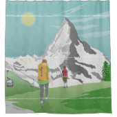 マッターホルン旅行ポスターSwitzerland シャワーカーテン (正面)