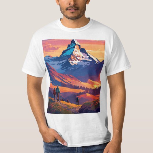 マッターホルン・アルプスの山 Tシャツ (正面)
