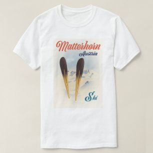 マッターホルン オーストリア スキーポスター Tシャツ