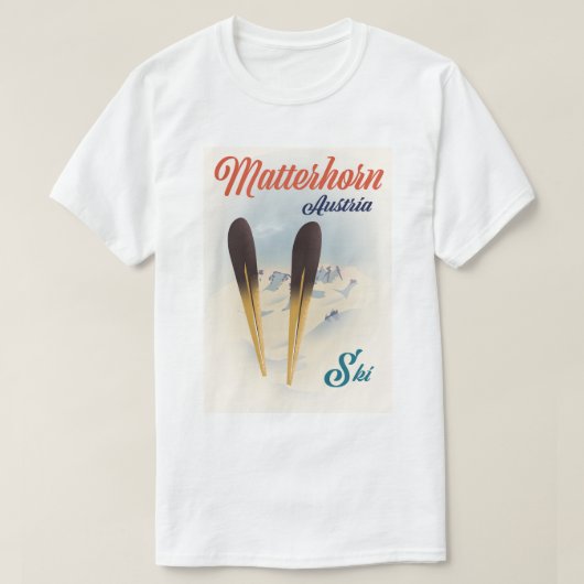 マッターホルン オーストリア スキーポスター Tシャツ (デザイン正面)