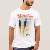 マッターホルン オーストリア スキーポスター Tシャツ (正面)