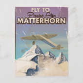 マッターホルン、ペンナインアルプスのヴィンテージ旅行ポスター ポストカード (正面)