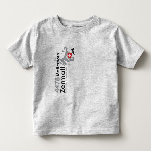 マッターホルンZermattのスキー トドラーTシャツ (正面)