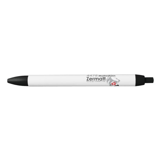 マッターホルンZermattのスキー 黒ボールペン