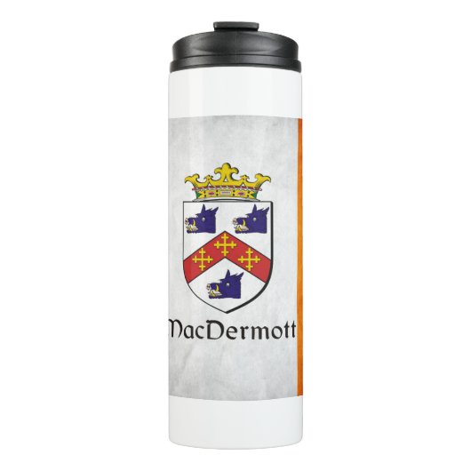 マッダーモット家紋オンアイリッシュフラグ タンブラー (正面)