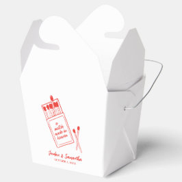 マッチが行われた天国レトロ赤ウェディングシャワー フェイバーボックス