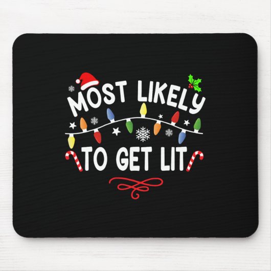 マッチする家族のクリスマスPを点灯する可能性が最も高い マウスパッド (正面)