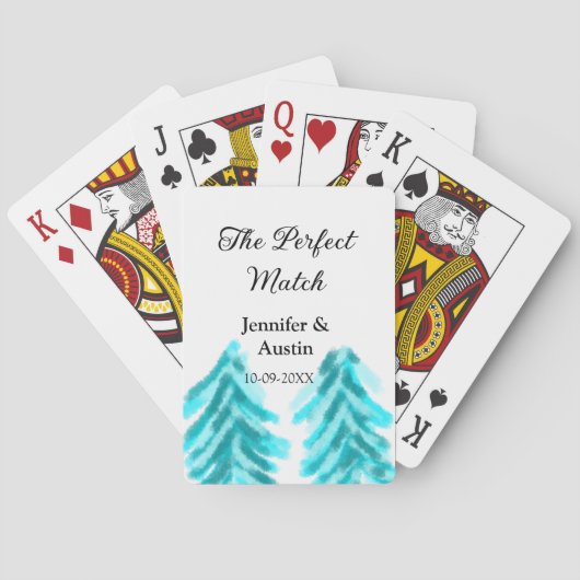 マッチの冬の青い松の結婚木のナ トランプ (裏面)