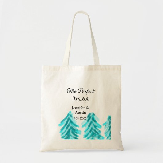 マッチの冬の青い松の結婚木のナ トートバッグ (正面)