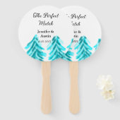 マッチの冬の青い松の結婚木のナ ハンドファン (正面&裏面)