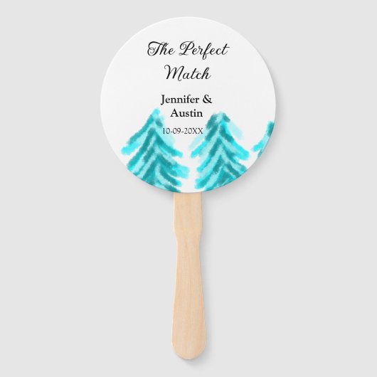 マッチの冬の青い松の結婚木のナ ハンドファン (正面)