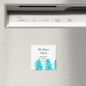 マッチの冬の青い松の結婚木のナ マグネット (インサイチュ (食洗機))