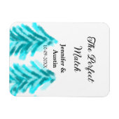 マッチの冬の青い松の結婚木のナ マグネット (横)