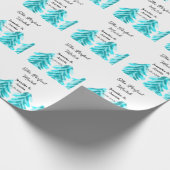 マッチの冬の青い松の結婚木のナ ラッピングペーパー (角)