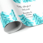 マッチの冬の青い松の結婚木のナ ラッピングペーパー (ロールコーナー)