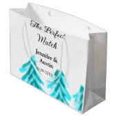 マッチの冬の青い松の結婚木のナ ラージペーパーバッグ (裏面アングル)