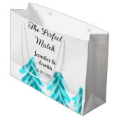 マッチの冬の青い松の結婚木のナ ラージペーパーバッグ (正面アングル)