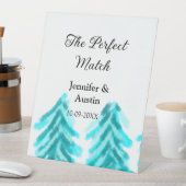 マッチの冬の青い松の結婚木のナ 台座サイン (インサイチュ)