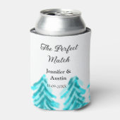 マッチの冬の青い松の結婚木のナ 缶クーラー (缶正面)