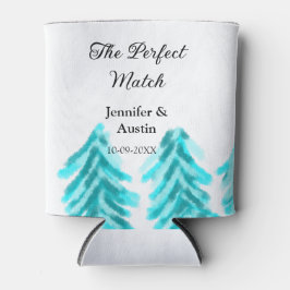 マッチの冬の青い松の結婚木のナ 缶クーラー