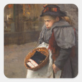 マッチスティックガール貧しい通りウルチンアーバン貧困 スクエアシール (正面)