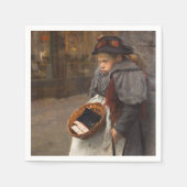 マッチスティックガール貧しい通りウルチンアーバン貧困 スタンダードカクテルナプキン (正面)