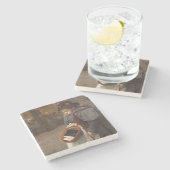 マッチスティックガール貧しい通りウルチンアーバン貧困 ストーンコースター (横)