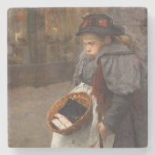 マッチスティックガール貧しい通りウルチンアーバン貧困 ストーンコースター (正面)