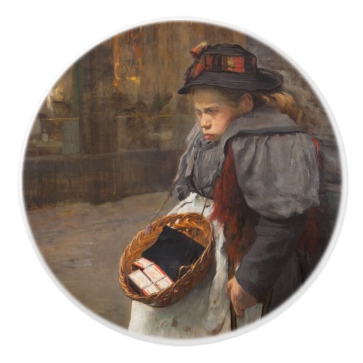 マッチスティックガール貧しい通りウルチンアーバン貧困 セラミックノブ (正面)