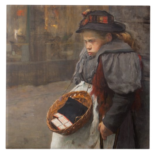 マッチスティックガール貧しい通りウルチンアーバン貧困 タイル (正面)