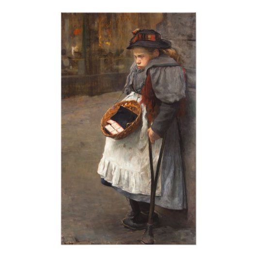 マッチスティックガール貧しい通りウルチンアーバン貧困 フォトプリント            (正面)