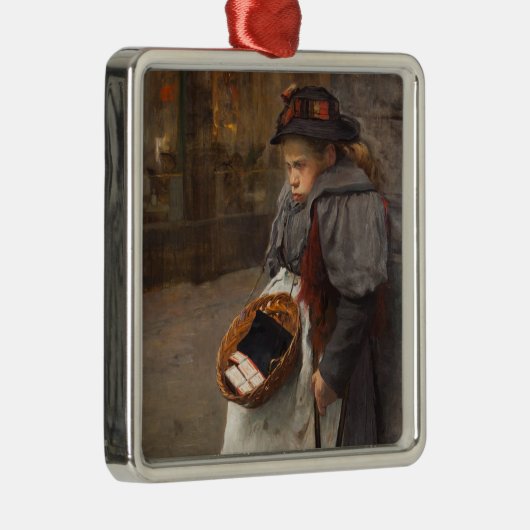 マッチスティックガール貧しい通りウルチンアーバン貧困 メタルオーナメント (右)