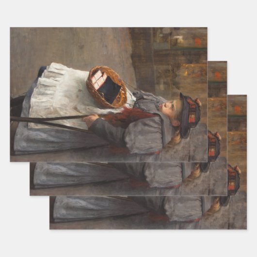 マッチスティックガール貧しい通りウルチンアーバン貧困 ラッピングペーパーシート (セット)