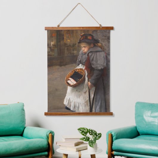 マッチスティックガール貧しい通りウルチンアーバン貧困 吊り下げ型タペストリー (リビング)
