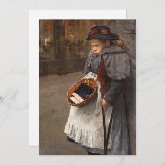 マッチスティックガール貧しい通りウルチンアーバン貧困 招待状 (正面/裏面)