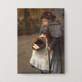 マッチスティックガール貧しい通りウルチンアーバン貧困 缶バッジ (正面)