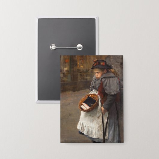 マッチスティックガール貧しい通りウルチンアーバン貧困 缶バッジ (正面/裏面)