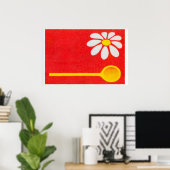 マッチボックス ウォールアート 黄色の花のデザイン - ヴィンテージ (ホームオフィス)