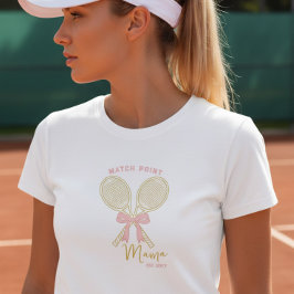 マッチポイントママ コケッタ スポーツ テニス ラケット ボウ Tシャツ