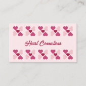 マッチメイカーデートすることサービス赤ピンクハートQRコード 名刺 (正面)