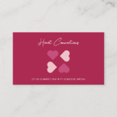 マッチメイカーデートすることサービスQRコード赤いハート モダン 名刺 (正面)