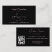 マッチメーカーデートすることサービスQRコードブラックエレガント 名刺 (正面/裏面)