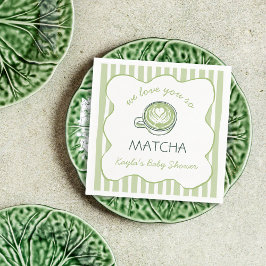 マッチャグリーンティーのベビーシャワーおめでとう "We Love You So Matcha" スタンダードカクテルナプキン